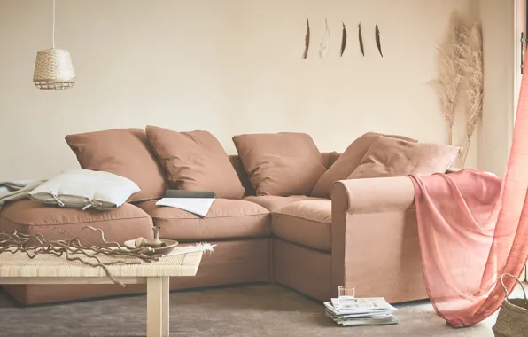 Design, style, interior, sofa, living room, pastel colors, IKEA, IKEA idea decor