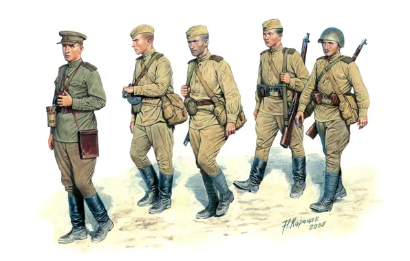 Weapons, figure, soldiers, men, infantry, The red army