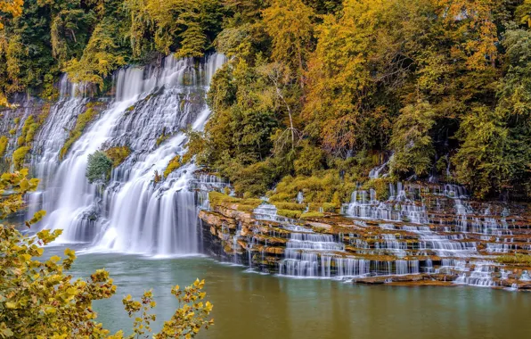 Landscape, nature, rock, lake, open, waterfall, beauty