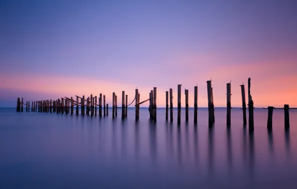 Picture beach, the sky, sunset, the ocean, shore, the evening, support, calm