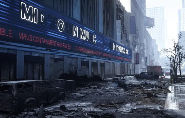 The city, street, devastation, Tom Clancy's, The Division