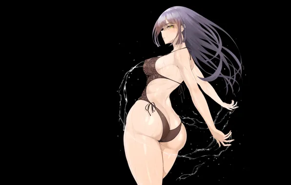Dark, girl, hot, sexy, ass, black, boobs, anime