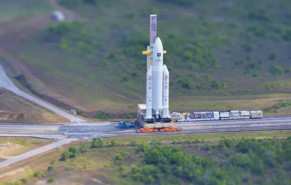 Tilt-shift, Booster, ESA, European Space Agency, The European space Agency, Ariane 5, Ariane 5