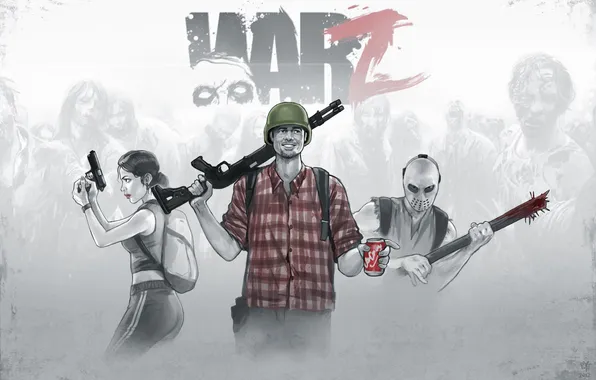 Picture grey, background, people, zombies, zombie, game., The WarZ