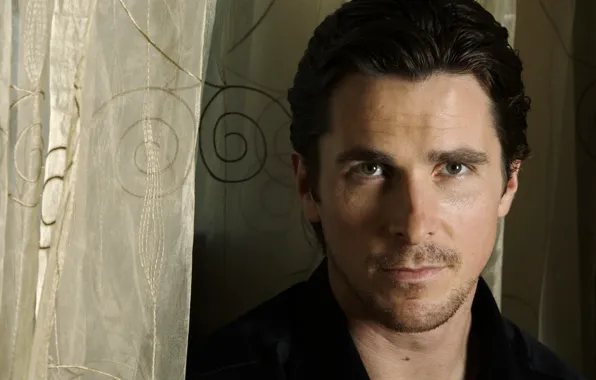 Picture look, face, portrait, actor, male, Christian Bale, Christian Bale