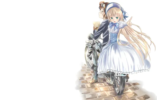 Bike, scheme, white background, walk, compass, gosick, Kapor, victorica de blois