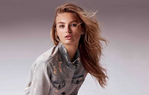 Background, model, portrait, beauty, dzhinsovka, Romee Strijd, Romy Strayed