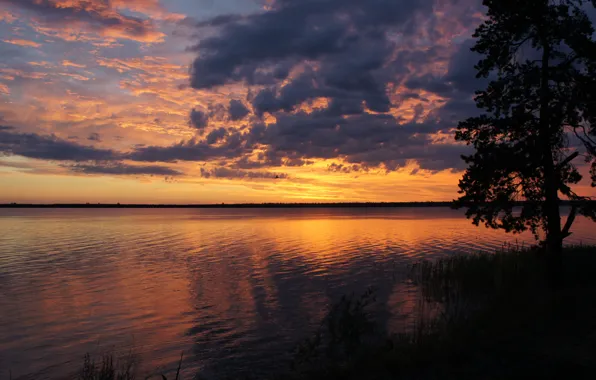 Sunset, Lake, Altai Krai