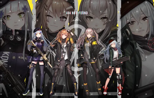 Weapons, girls, anime, art, Girls Frontline, Girls front