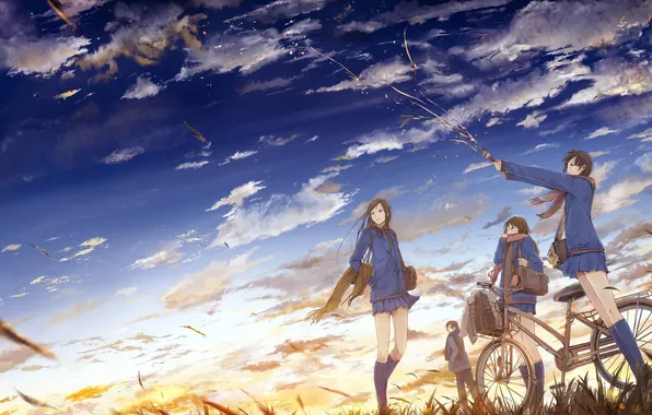 The sky, Anime, friend