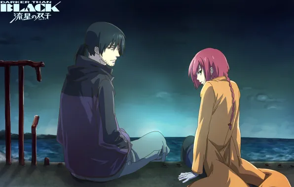 Girl, night, male, Darker than Black 2, Hey