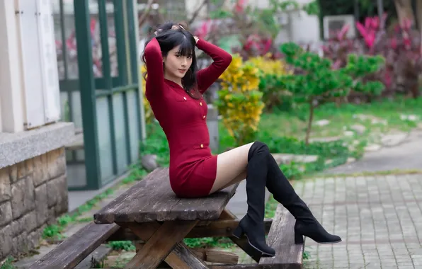 Picture girl, pose, Asian