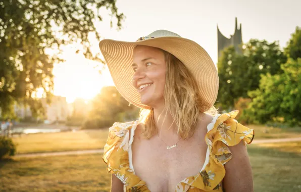 Picture Girl, Smile, Summer, Dawn, Hat