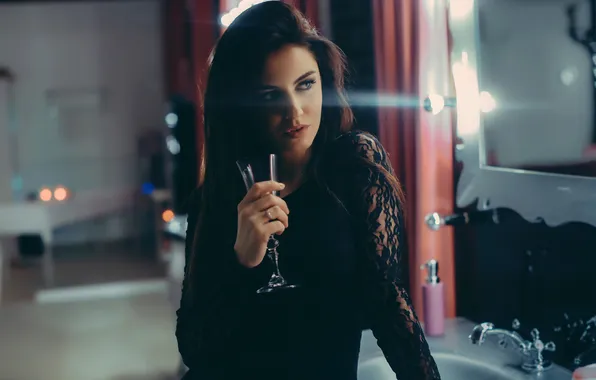 Look, portrait, blue light