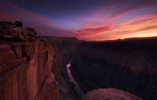 Rock, sunset, usa, arizona, grand canyon, torowep