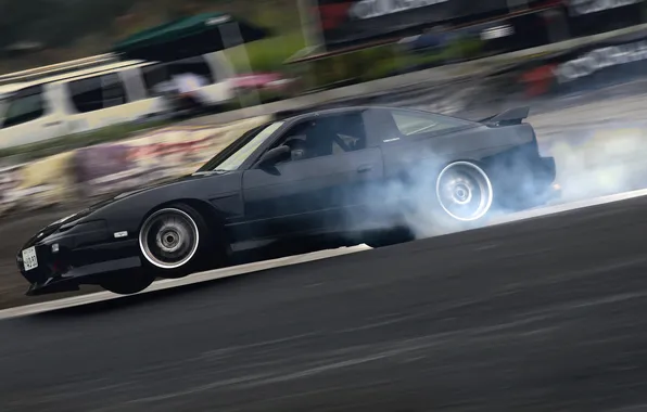 Picture jump, skid, drift, drift, nissan 200 sx