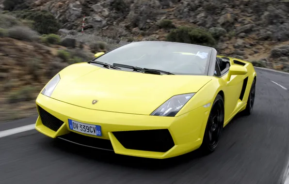 Road, movement, convertible, side view, spyder, Lamborghini, Gallardo, lamborghini gallardo lp560-4