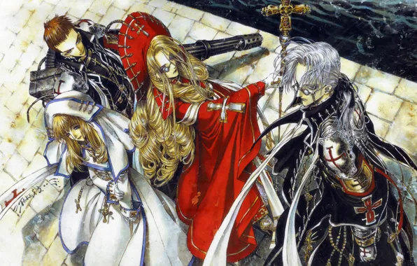 Weapons, armor, vampires, Trinity Blood, Abel Nightroad, Trinity blood, Fabrica Theologiae, Tres Iqus