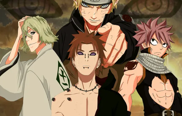 Guys, heroes, different anime