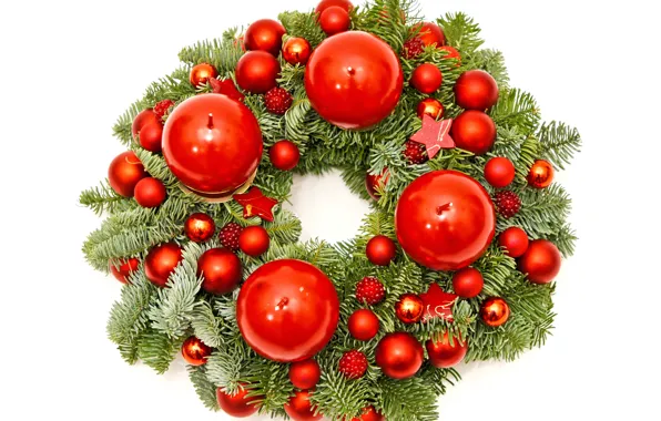 Holiday, new year, candles, Happy New Year, wreath, happy new year, Merry Christmas, spruce branches