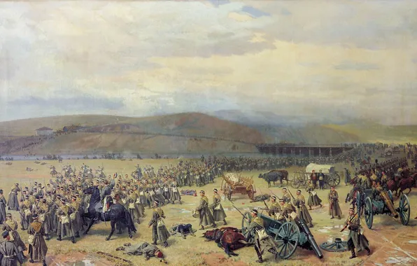 Picture the Russo-Turkish war, the battle of Plevna, N. D. Dmitriev-Orenburg, 1877