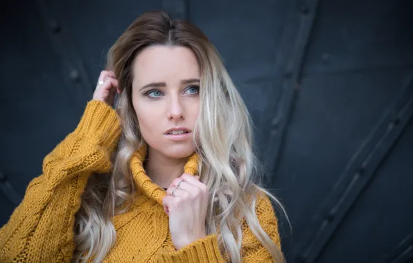 Picture pose, model, portrait, hands, makeup, hairstyle, blonde, Sandra