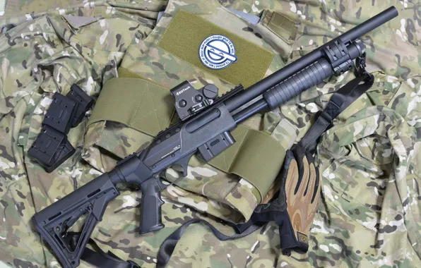 Weapons, the gun, camouflage, shotgun, semi-automatic, Maruzen, CA 870