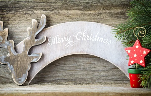 Picture decoration, New Year, Christmas, star, Christmas, wood, decoration, Merry