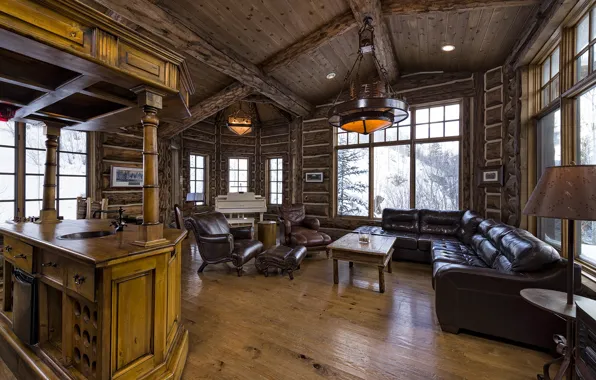 Picture wooden, living room, luxury, colorado, blue sky lodge