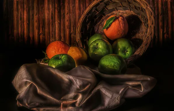 Picture lemon, apples, oranges, Fruit basket