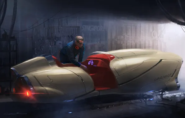 Transport, people, garage, setting, it started