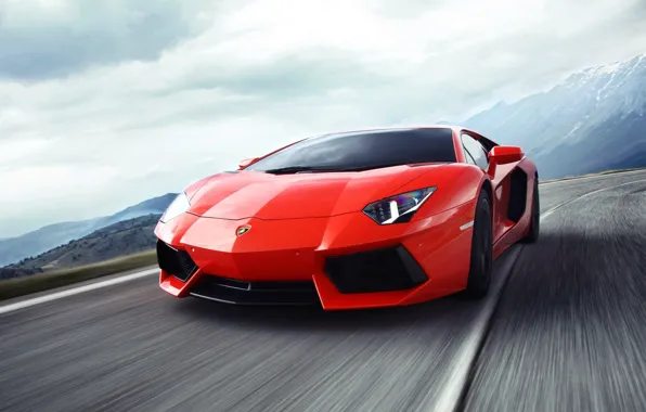 Picture supercar, in motion, Lamborghini, Lamborghini Aventador