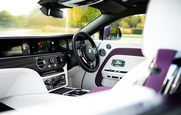 Picture Rolls-Royce, Spectre, steering wheel, dashboard, Rolls-Royce Spectre