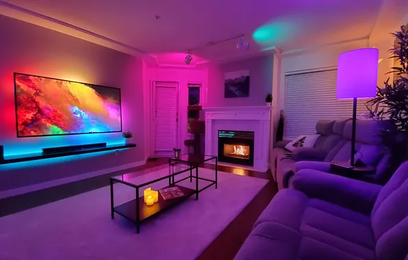 Design, style, room, relax, interior, fireplace, living room, upholstered furniture
