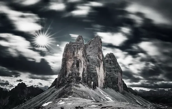 Picture the sky, mountains, Dolomites Italie