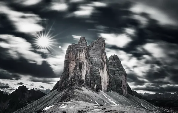 The sky, mountains, Dolomites Italie