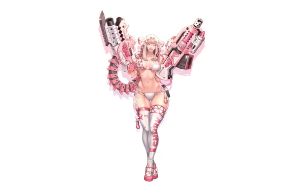 Picture Girl, Gun, Bikini, Sexy, Art, Guns, Weapon, Minimalism