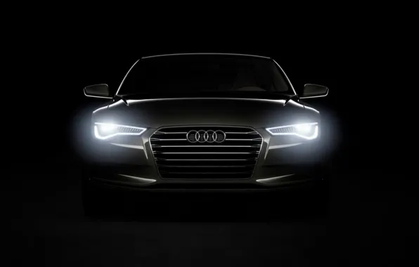 Picture Audi, contour, auto, headlights