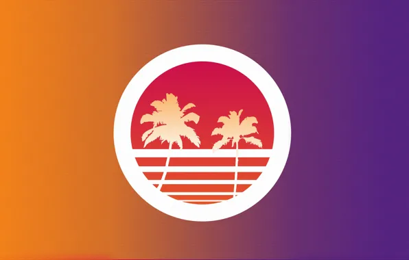 Minimalism, Music, Palm trees, Background, 80s, Illustration, 80's, Synth
