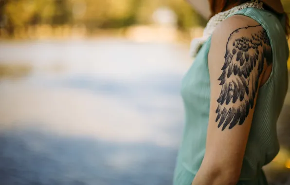 Hand, wing, tattoo, tattoo