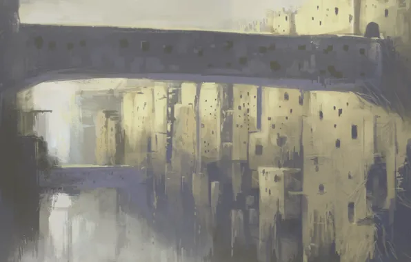 Fantasy, bridges, stone city