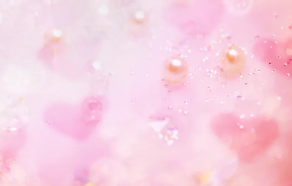 Pink, hearts, Pearl