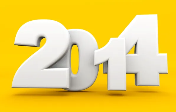Holiday, figures, new year, 2014, yellow background