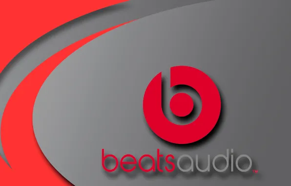 Picture red, music, grey, logo, music, headphones, speakers, logo