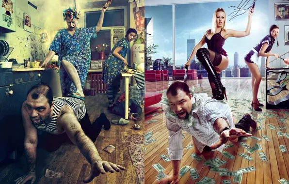 Man, apartments, komuna