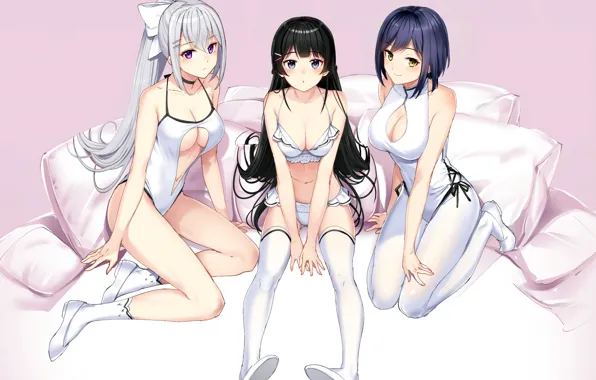 Picture girl, sexy, lingerie, bra, cleavage, panties, thighhighs, bodysuit