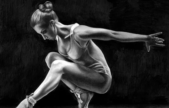 Feet, art, ballerina, black and white drawing