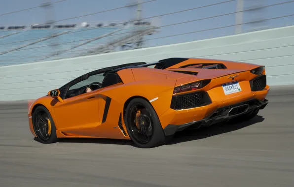 Picture Roadster, rear view, roadster, orange, lp700-4, aventador, Lamborghini Aventador