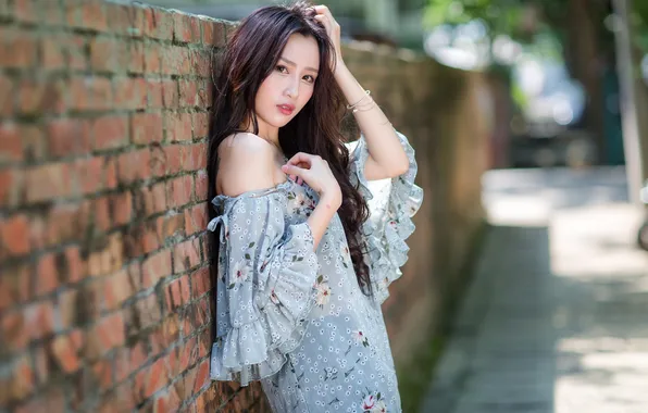 Summer, look, girl, the city, pose, street, model, makeup