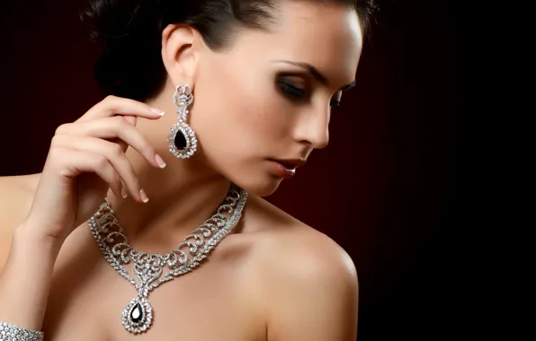 Picture luxury, necklace, earrings